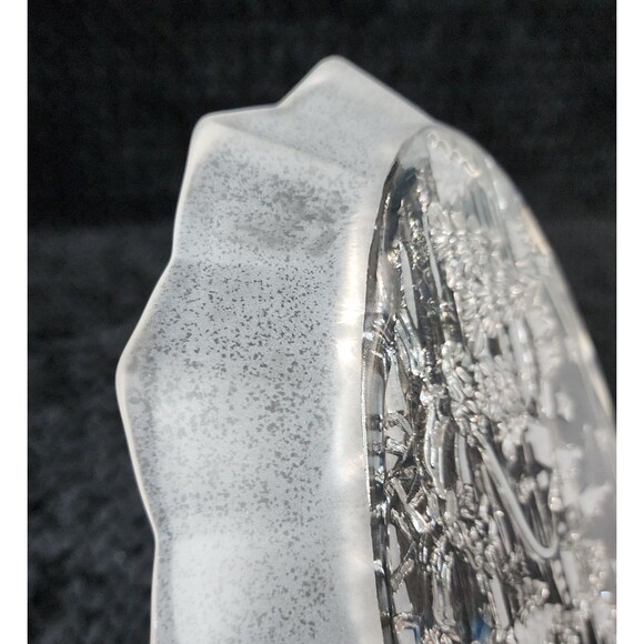 Vintage Mikasa Silent Night Crystal Tray - Small - Early 2000s - Frosted Edge - Picture 6 of 10